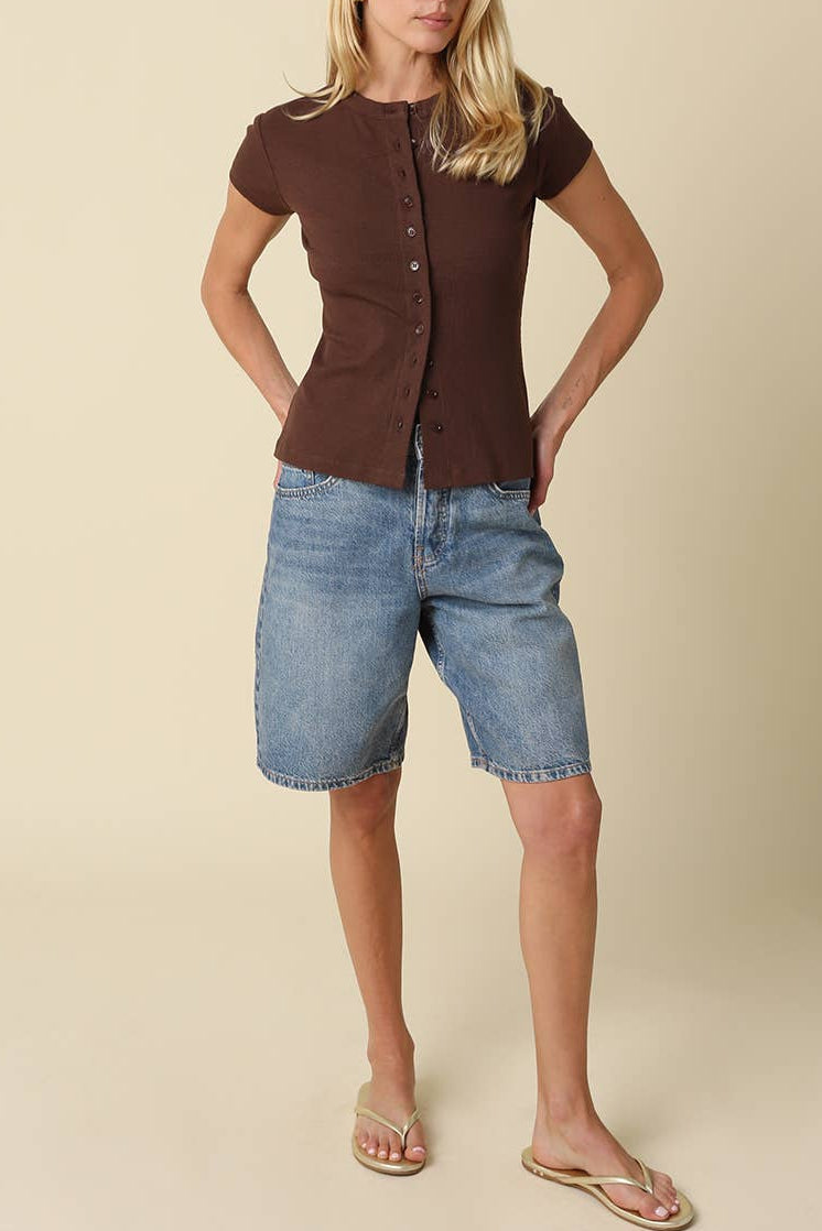 HARLOW BUTTON KNIT TOP