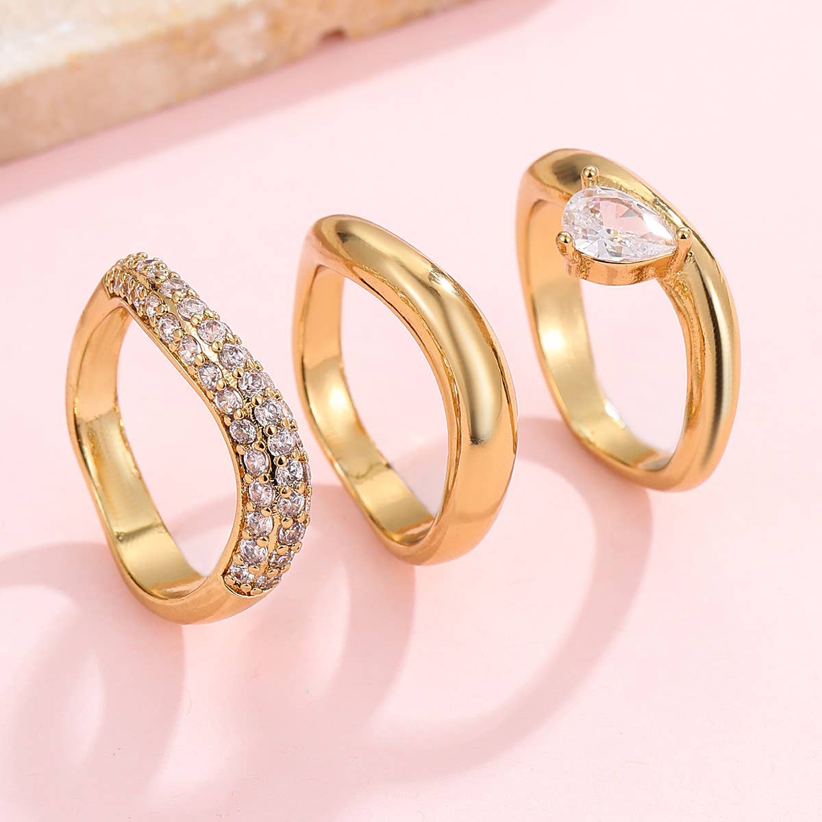 RHINESTONE RING SET