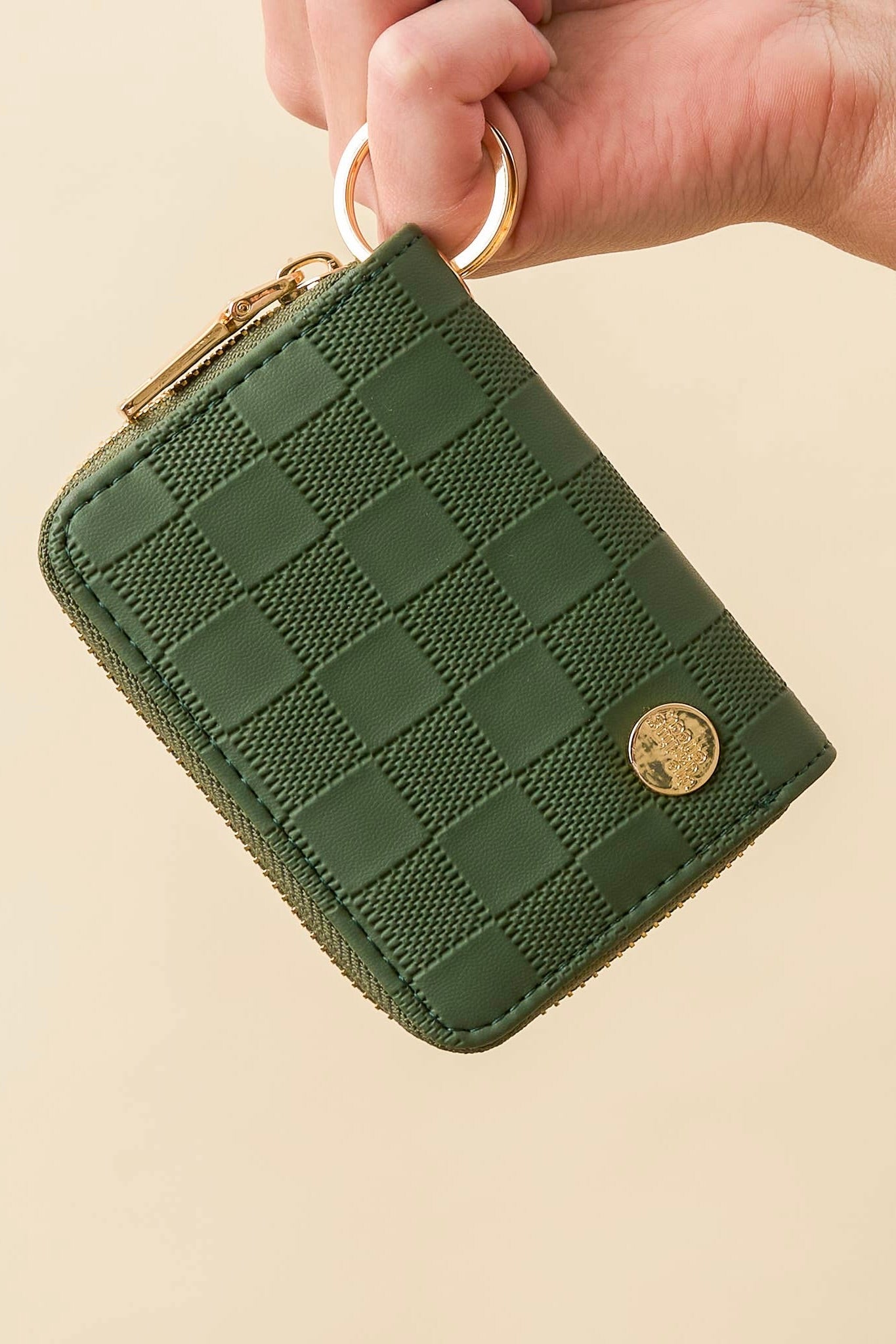 ZIP AROUND WALLET - DARK GREEN