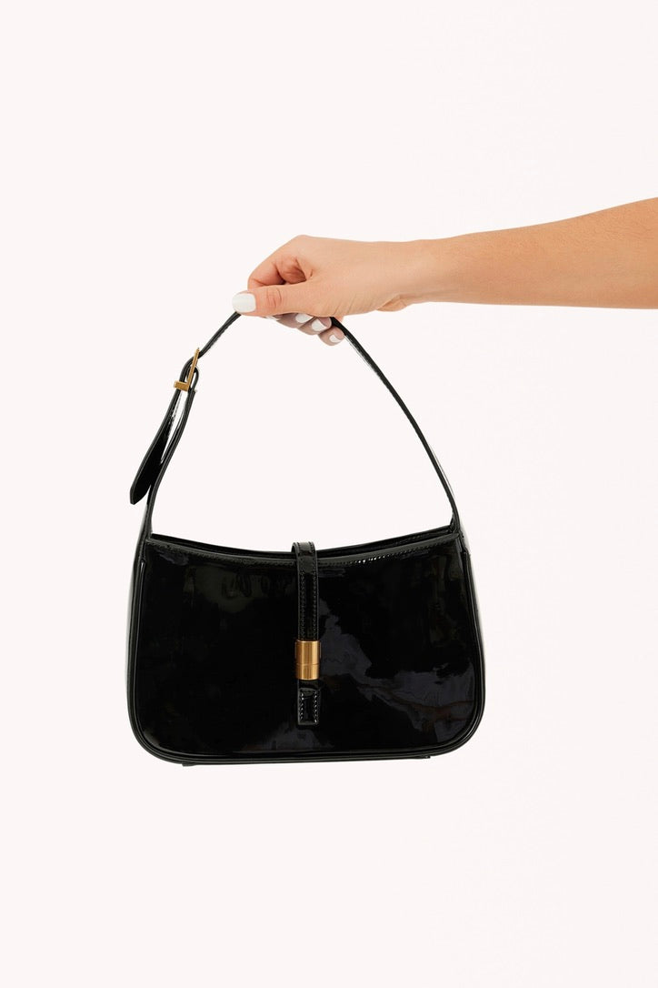 BILLINI - CLARA SHOULDER BAG - BLACK PATENT