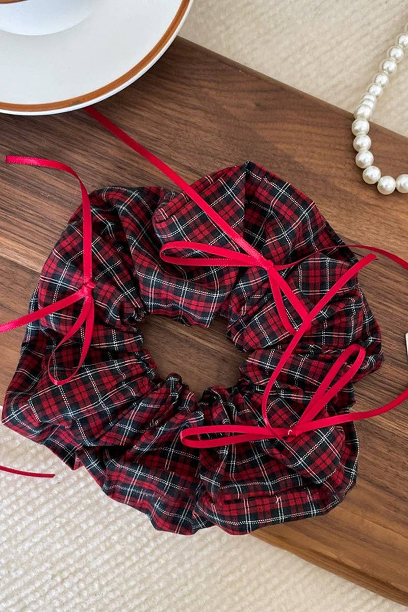 PLAID BOW SCRUNCHIE