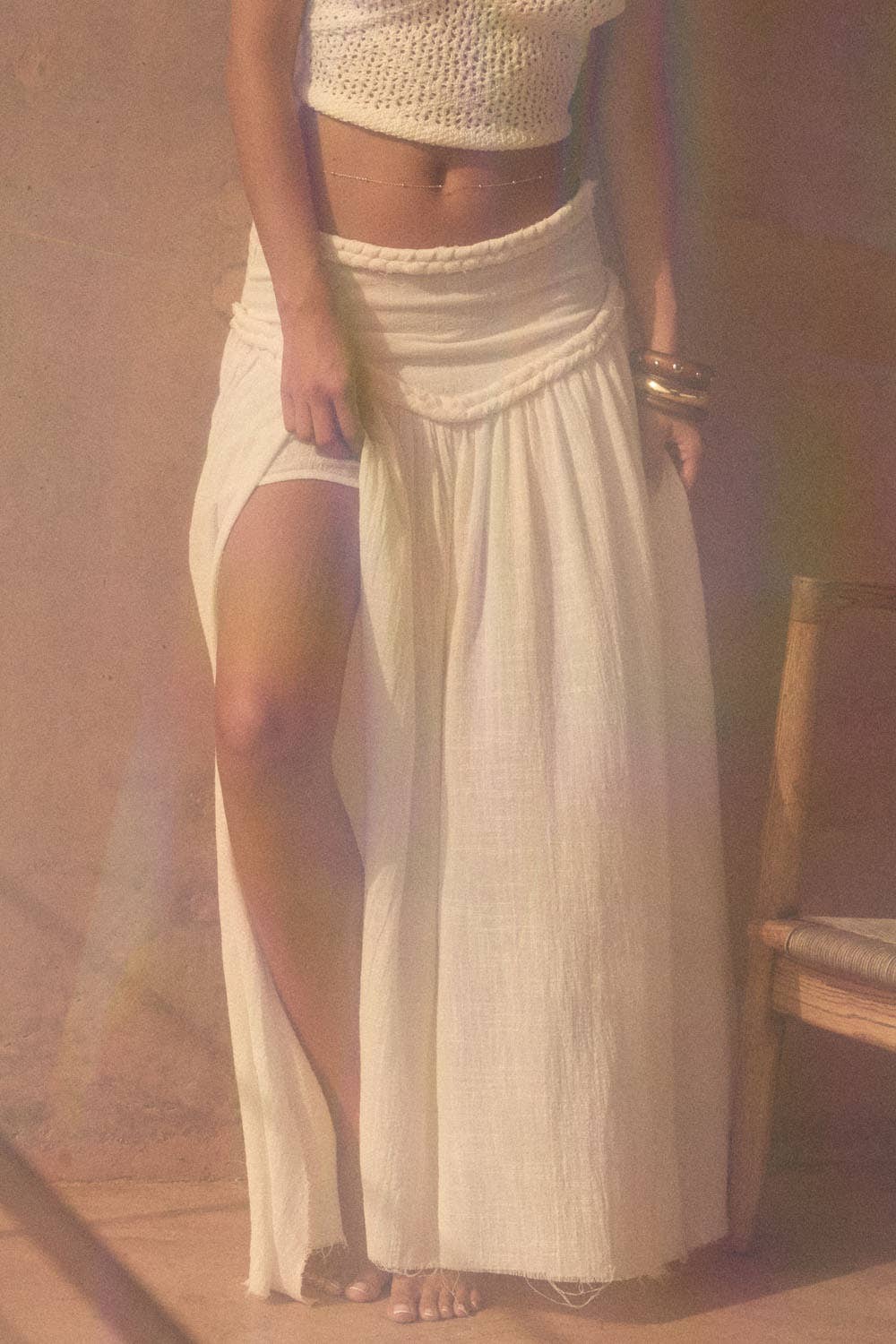GAUZE MAXI SKIRT