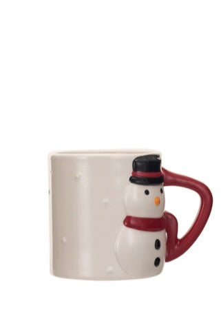 FESTIVE HOLIDAY MUG W/ SHAPED HANDLE
