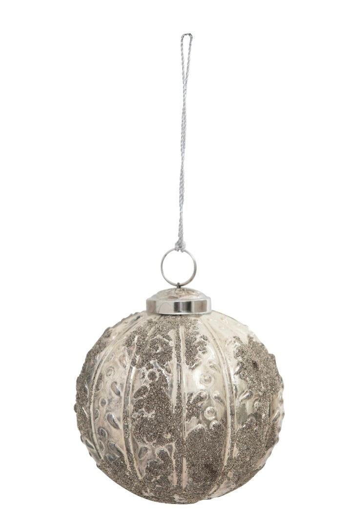 EMBOSSED GLASS ORNAMENT