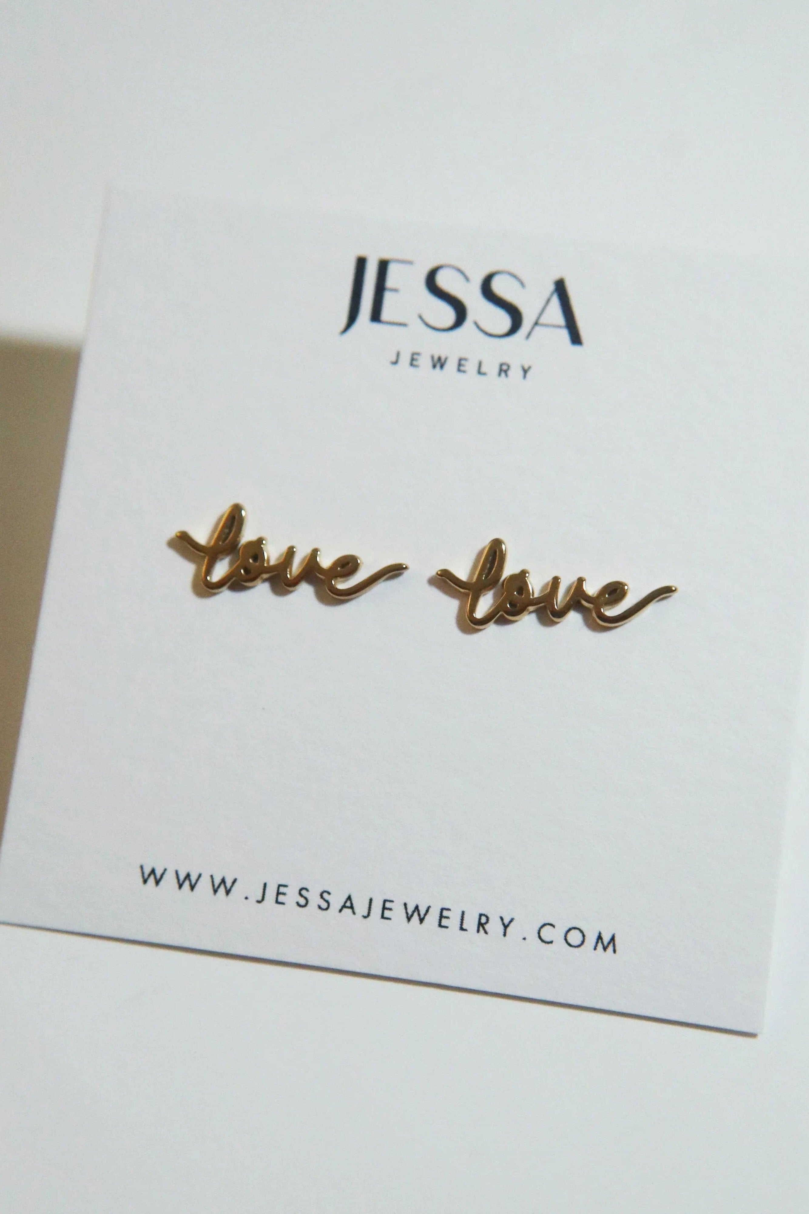 JESSA JEWELRY - DAINTY LOVE STUD EARRINGS