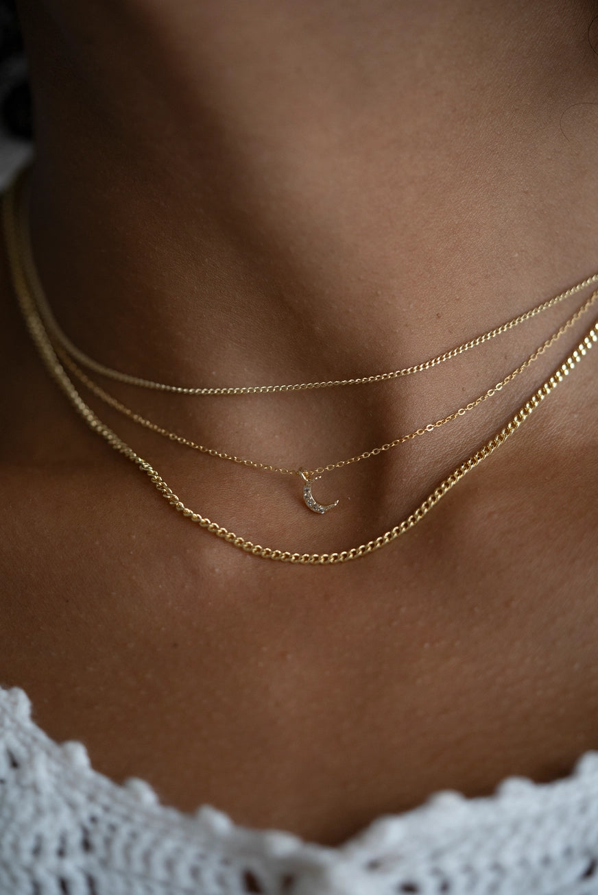 MAY MARTIN - CZ MOON NECKLACE