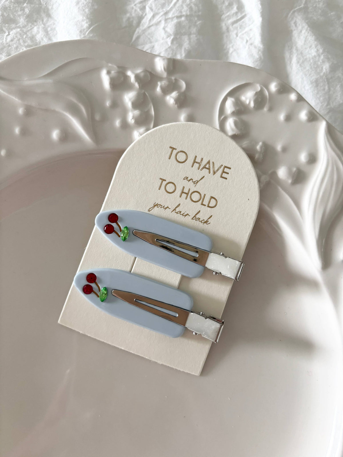 CHERRY HAIR CLIPS