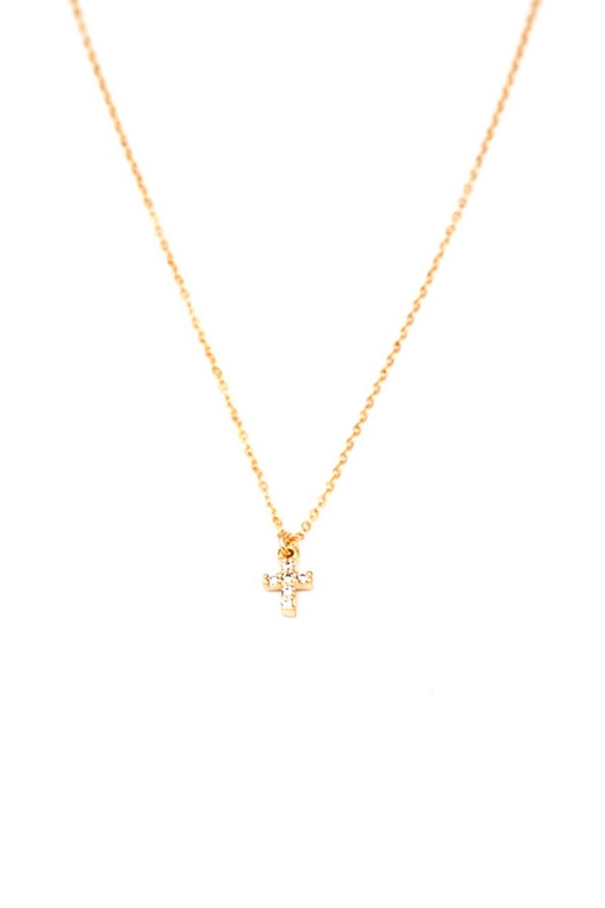 MAY MARTIN - MINI CZ CROSS NECKLACE