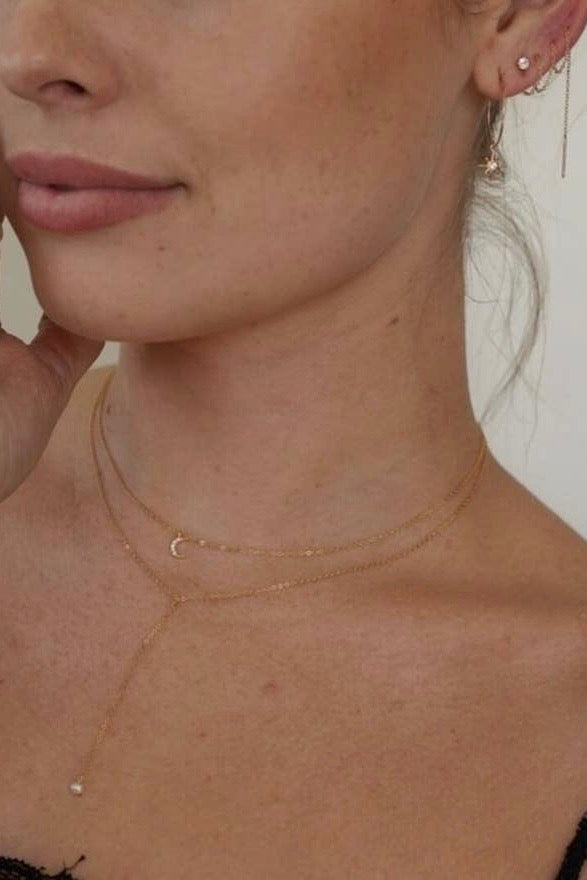 MAY MARTIN - CZ MOON NECKLACE