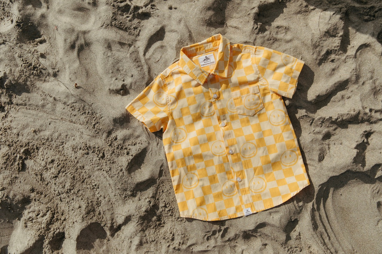 SEAESTA SURF X ROB MACHADO SURFBOARDS GOLDEN SMILE KIDS BUTTON UP SHIRT