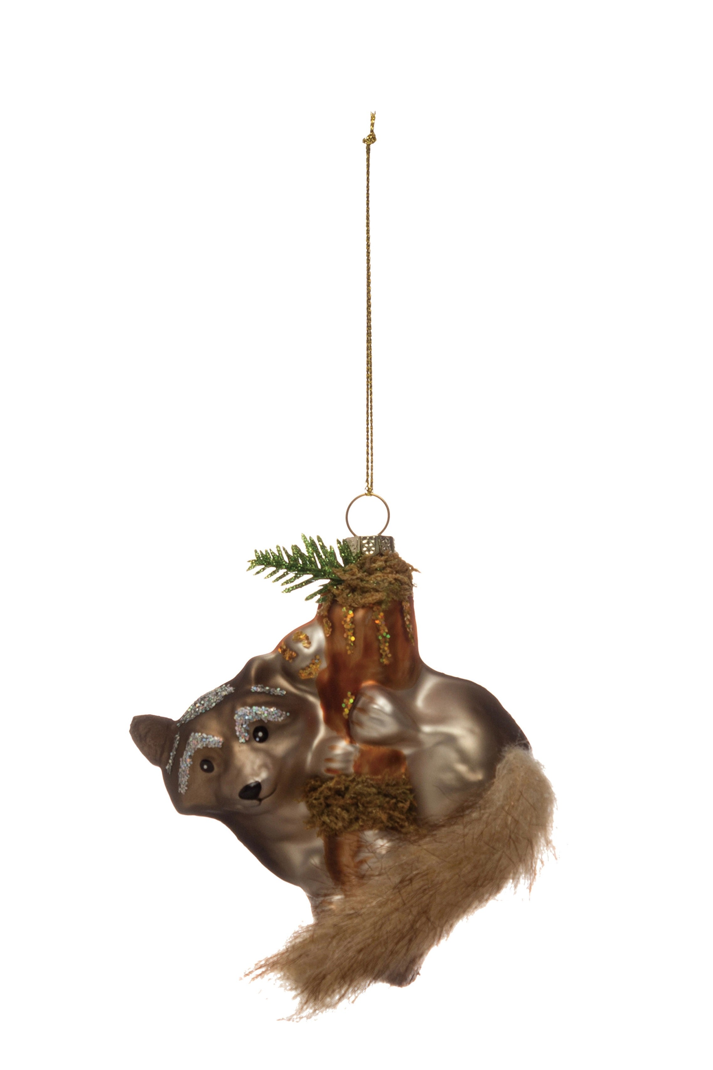 GLASS RACCOON ORNAMENT