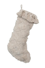 COTTON SLUB STOCKING W/ TUFTING & TASSELS