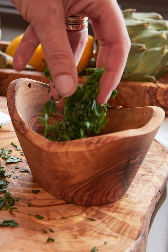 ITALIAN OLIVE WOOD SERVING BOWL