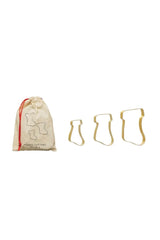 STAINLESS STEEL COOKIE CUTTERS IN PRINTED DRAWSTRING BAG