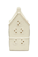 ASPEN STONEWARE HOUSE W LED LIGHTS & GOLD ELECTROPLATING