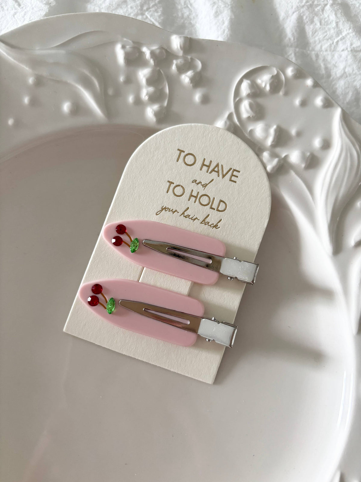 CHERRY HAIR CLIPS