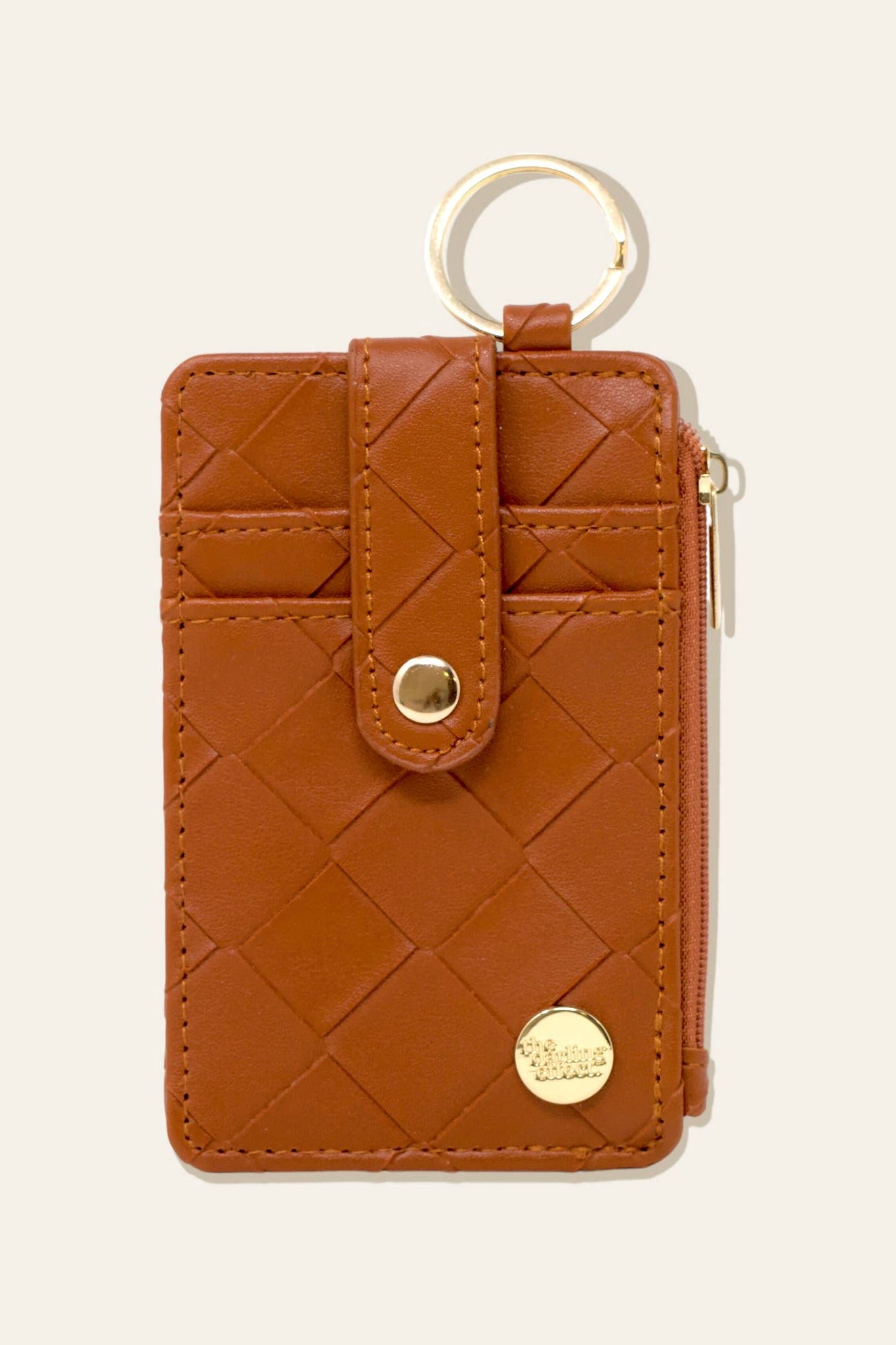 KEYCHAIN WALLET - WOVEN COGNAC