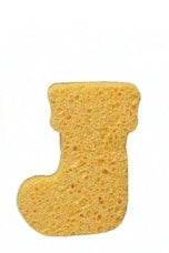 TWO-SIDED SISAL AND CELLULOSE HOLIDAY ICON SHAPED SPONGE