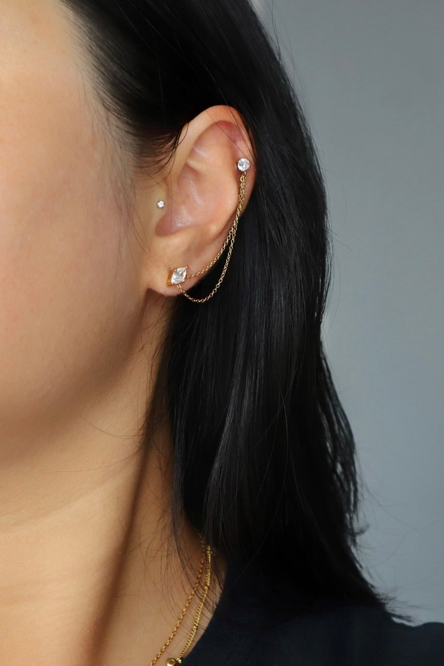JESSA JEWELRY - RYANN DOUBLE CHAIN STUDS