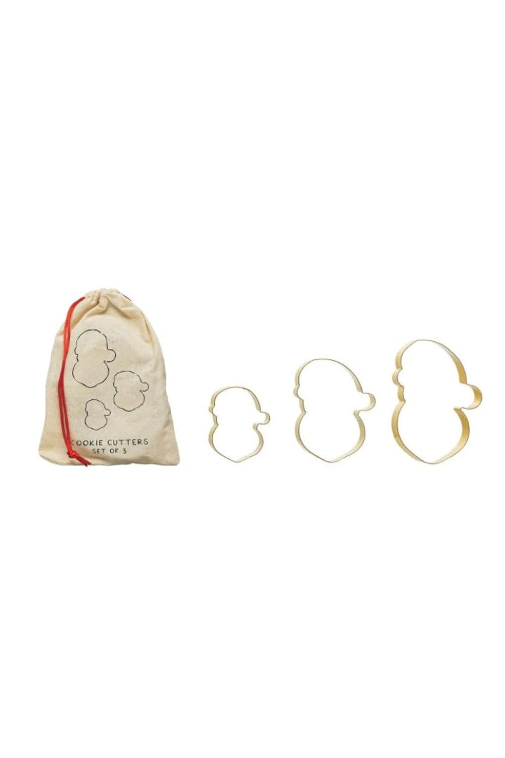 STAINLESS STEEL COOKIE CUTTERS IN PRINTED DRAWSTRING BAG