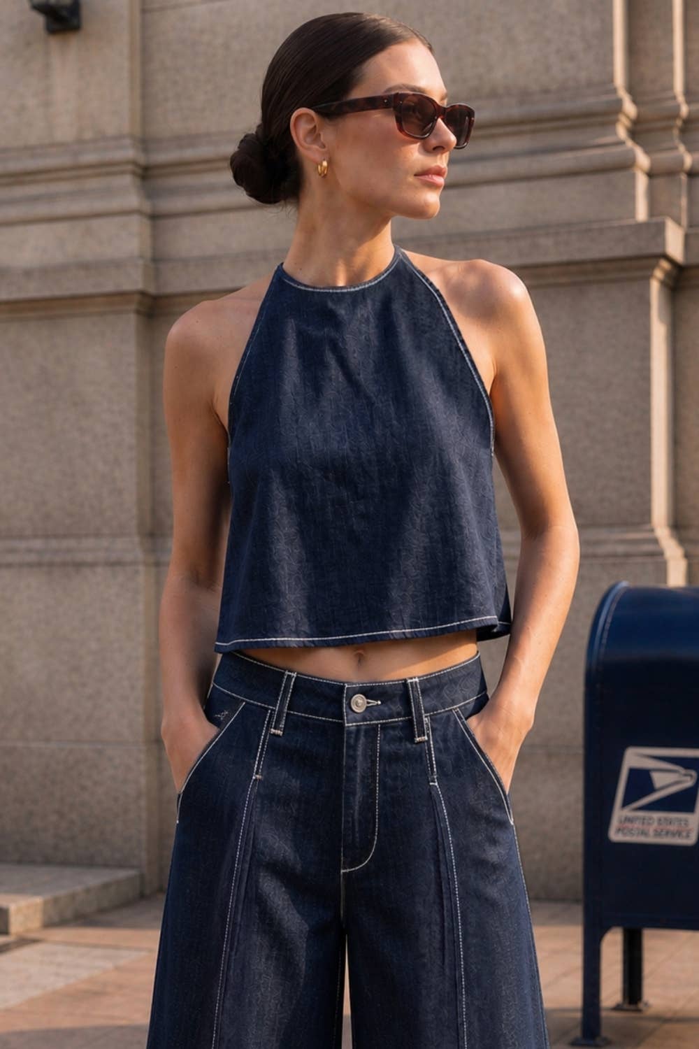 BRIDGETTE DENIM TOP