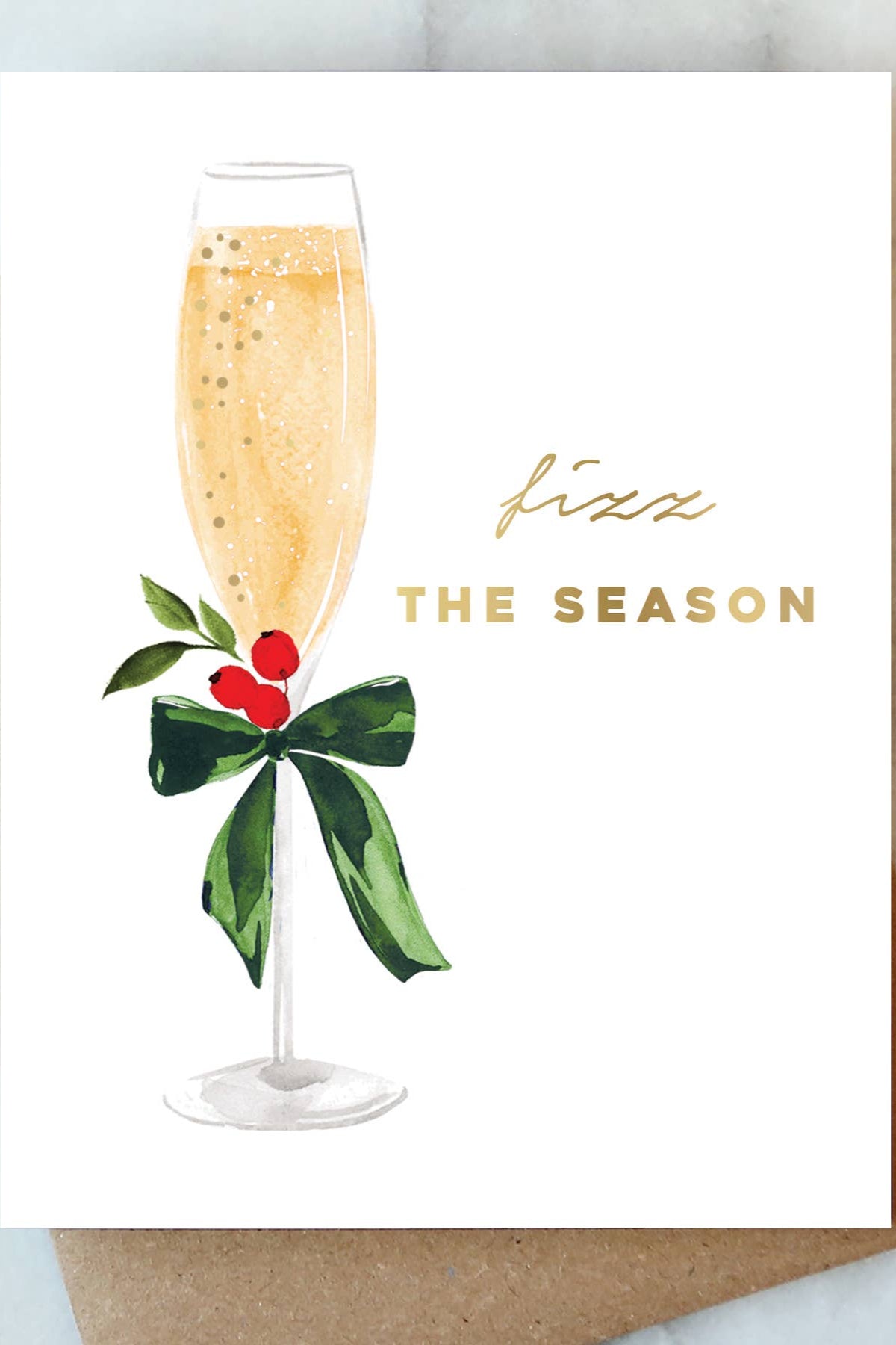 FIZZ THE SEASON BOX SET OF 6 HOLIDAY CARDS