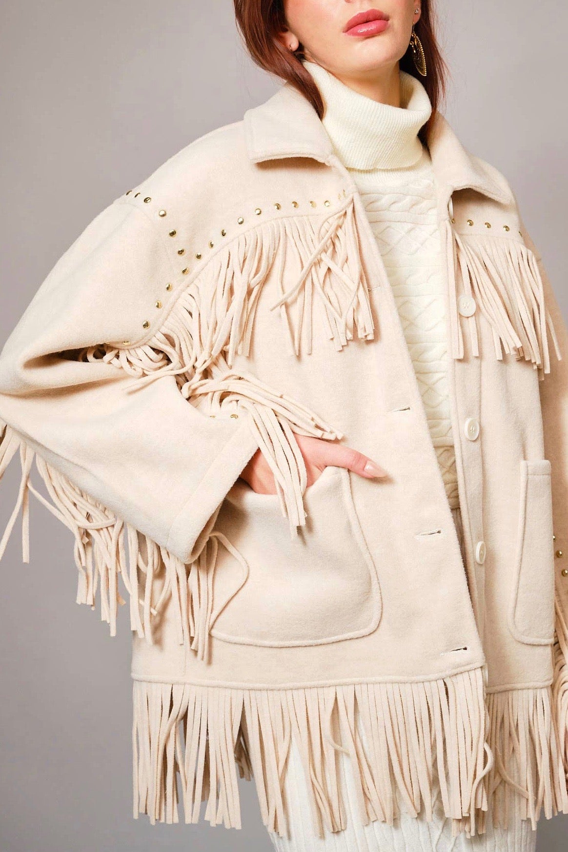 STERLING FRINGE COAT