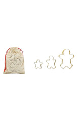 STAINLESS STEEL COOKIE CUTTERS IN PRINTED DRAWSTRING BAG
