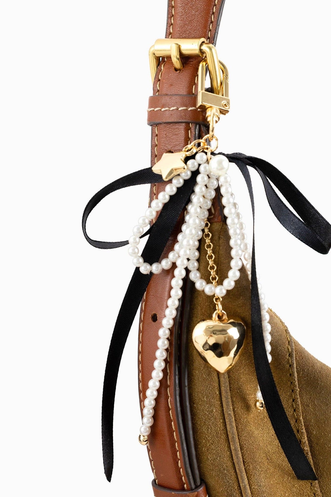 HEART OF PEARLS BAG CHARM