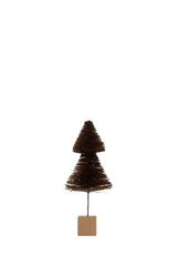 MINI SISAL BOTTLE BRUSH TREE W/ WOOD BASE