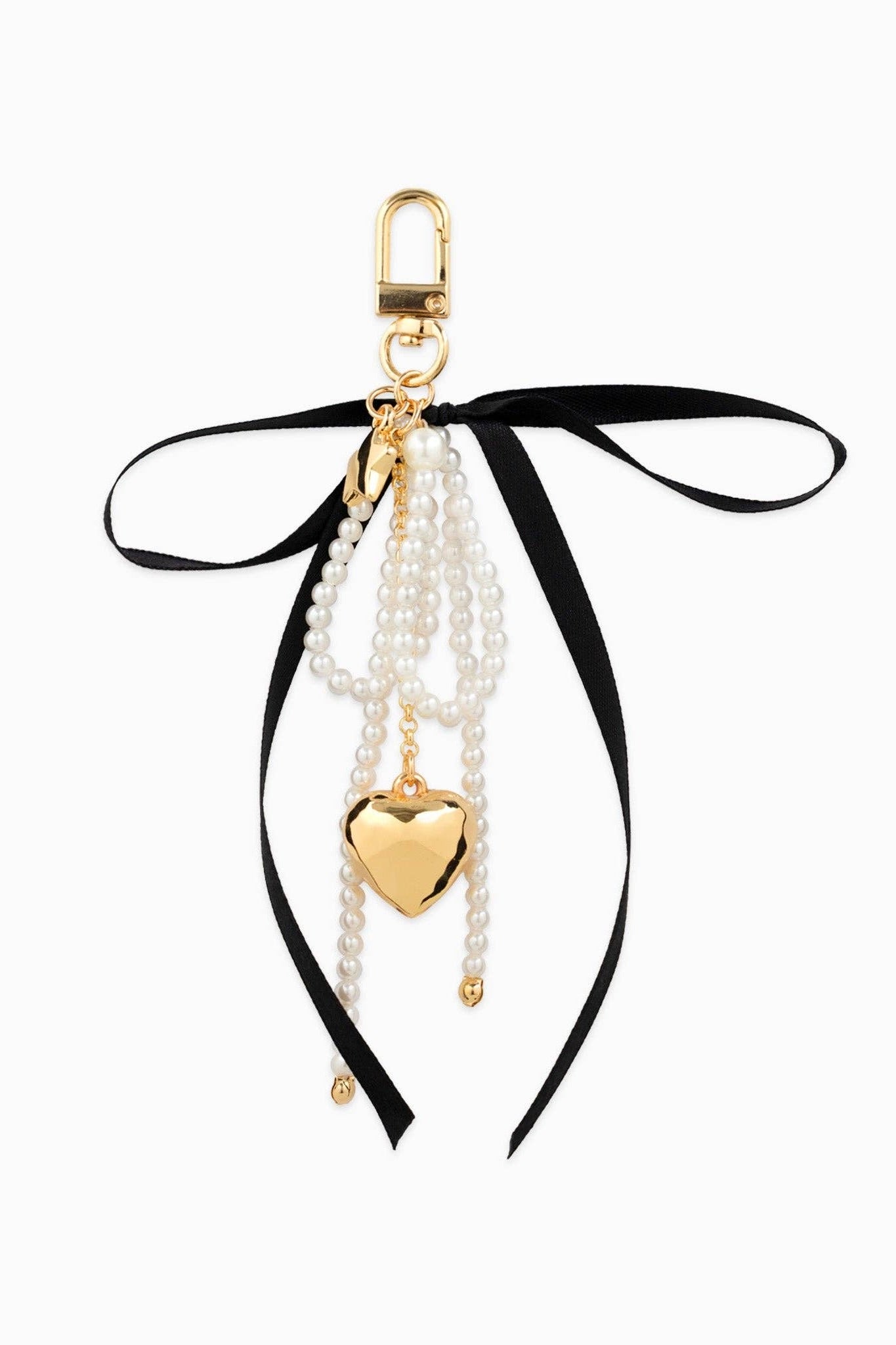 HEART OF PEARLS BAG CHARM