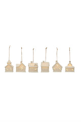 STONEWARE HOUSE ORNAMENTS W/ LED LIGHT