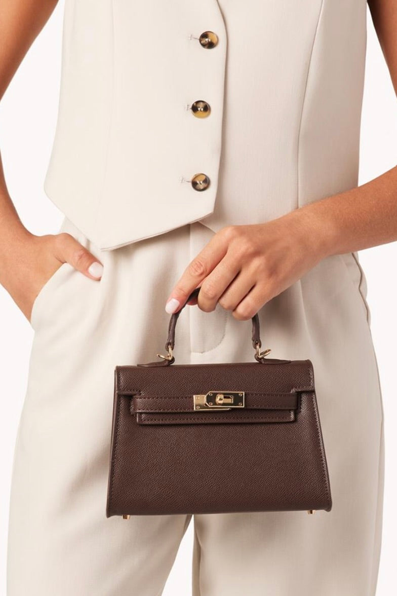 BILLINI - HARIETTE BAG - CHOCOLATE SAFFIANO