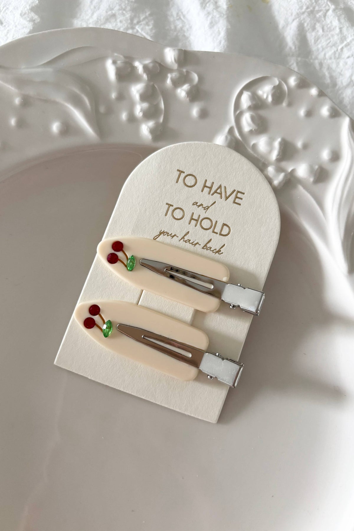 CHERRY HAIR CLIPS