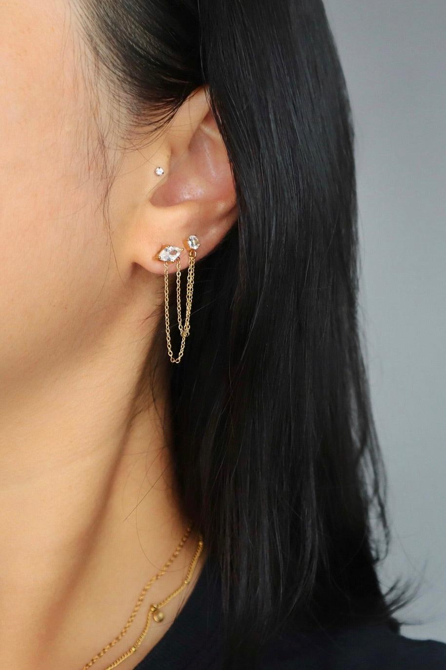 JESSA JEWELRY - RYANN DOUBLE CHAIN STUDS