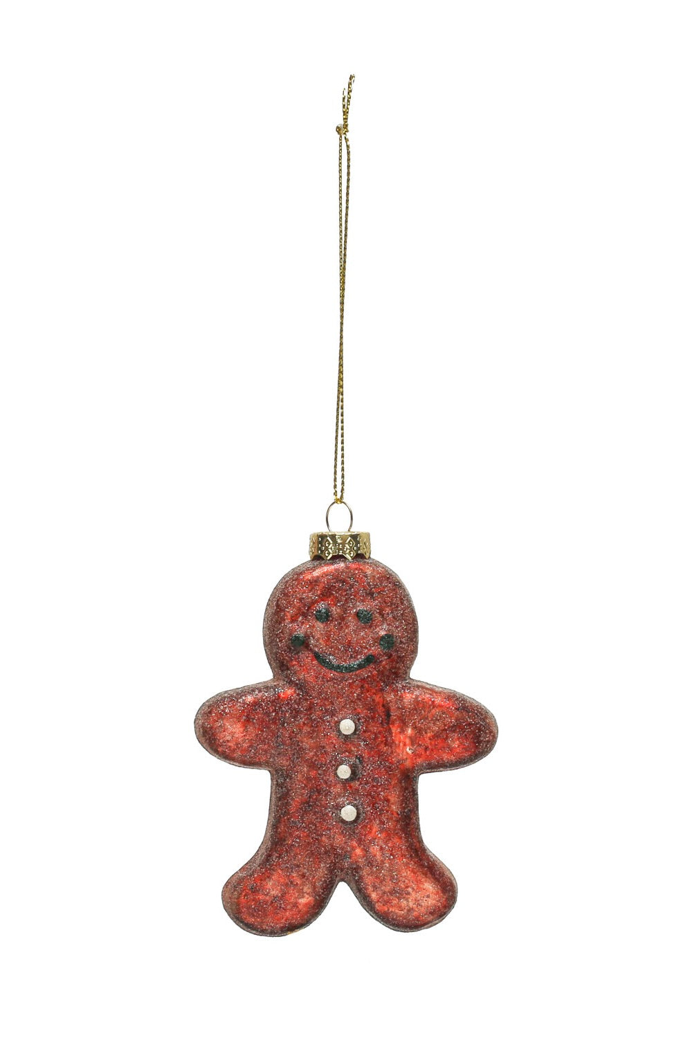 GLASS GINGERBREAD MAN ORNAMENT