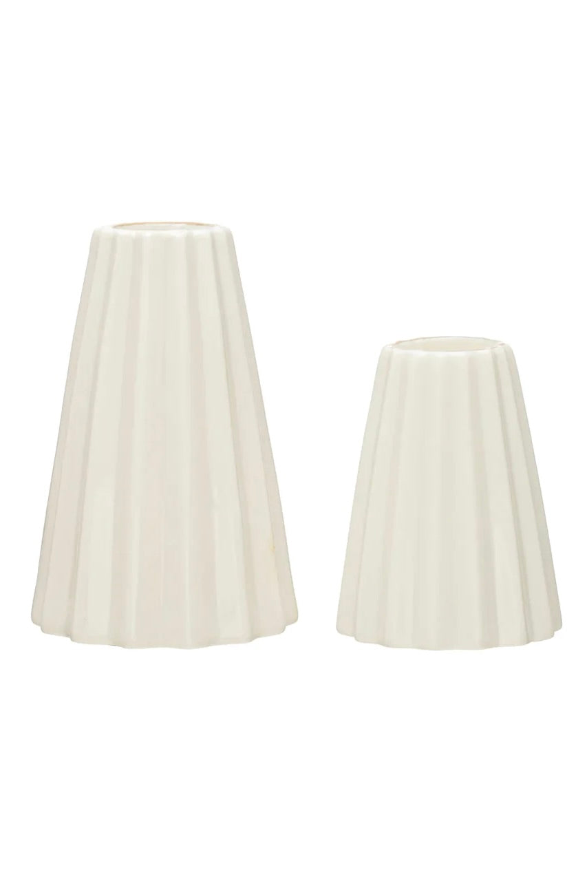 FLUTED STONEWARE TAPER HOLDERS