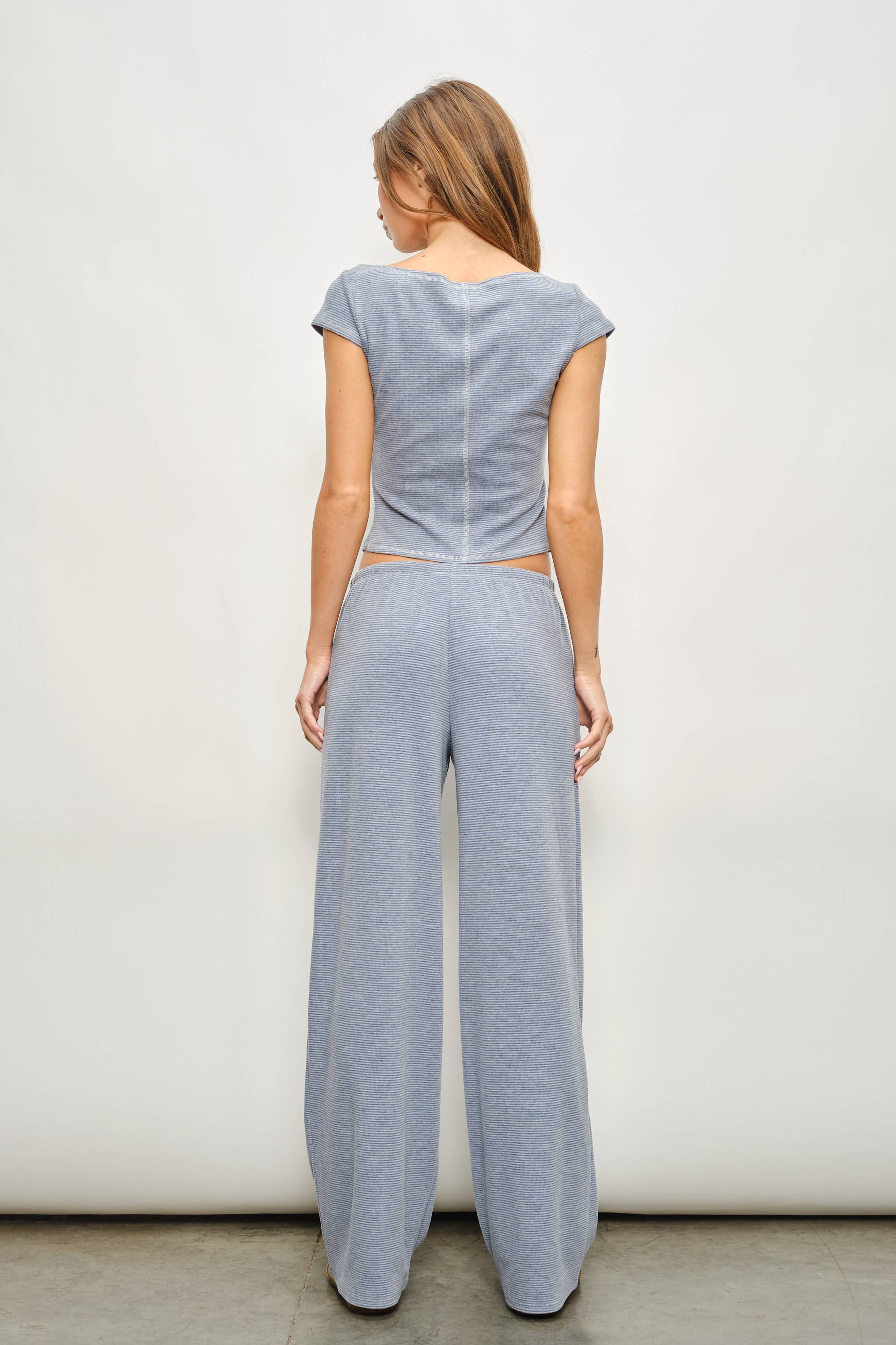DEL MAR HAZE STRIPE BOAT NECK TOP