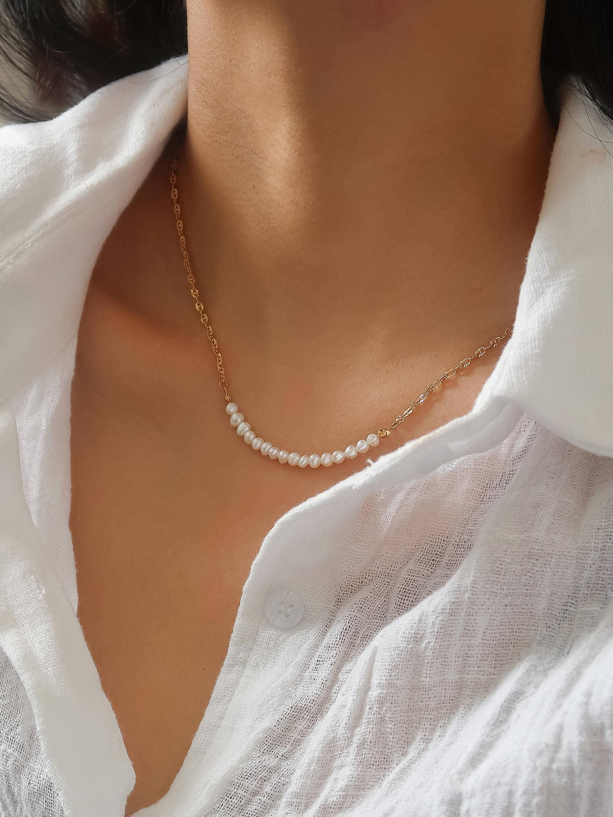 MARGAUX PEARL CHAIN NECKLACE