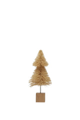 MINI SISAL BOTTLE BRUSH TREE W/ WOOD BASE