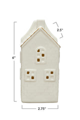 BRECKENRIDGE STONEWARE HOUSE W/ LED LIGHTS& GOLD ELECTROPLATING