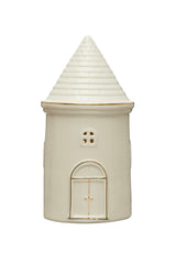 ALBEROBELLO STONEWARE HOUSE W/ LED LIGHTS & GOLD ELECTROPLATING