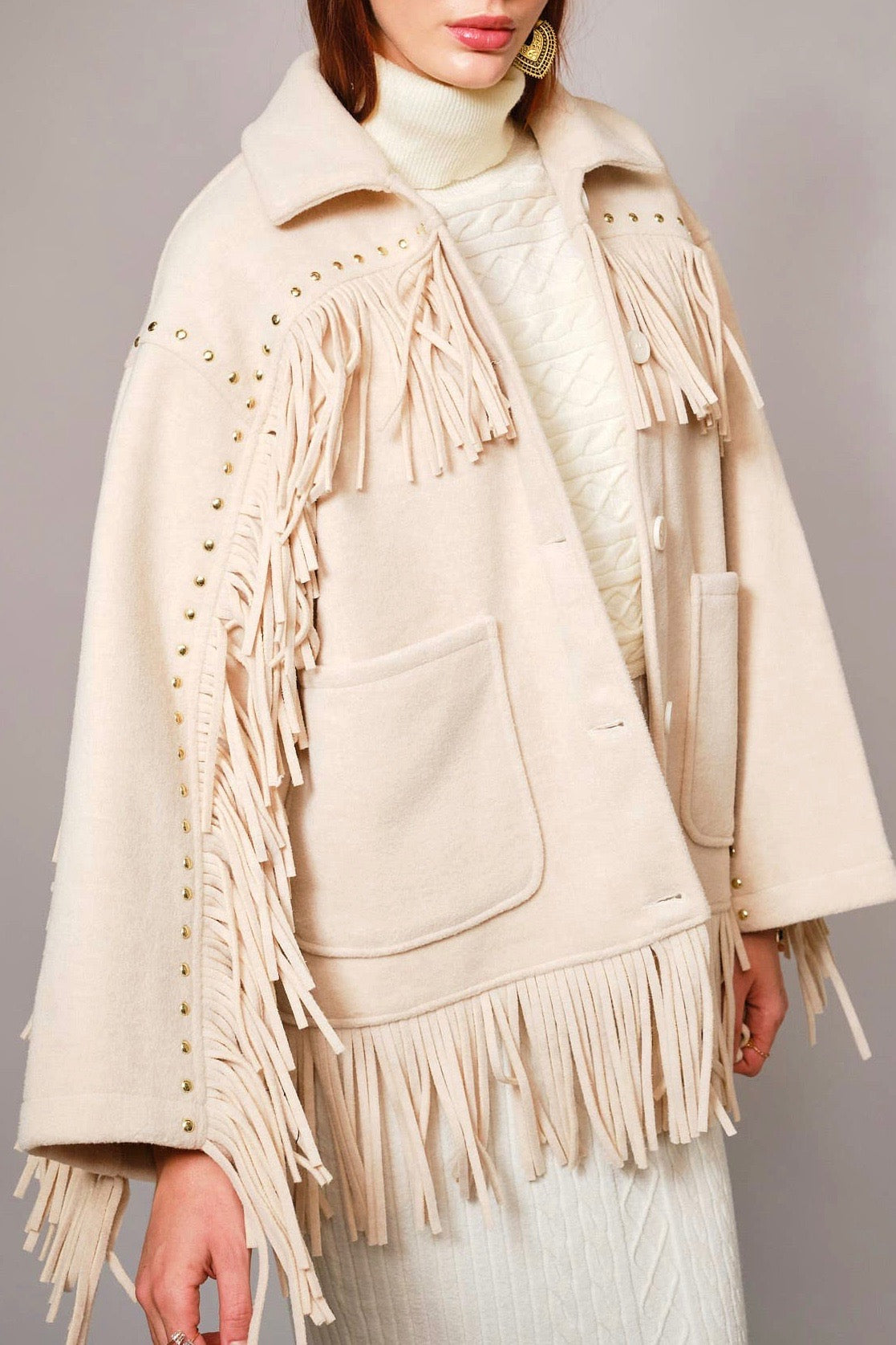 STERLING FRINGE COAT