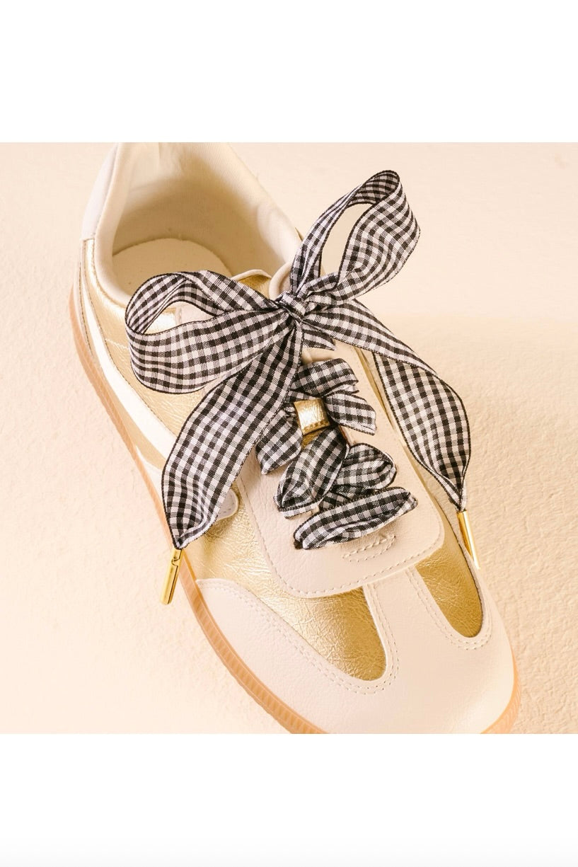 SHOELACES - GINGHAM BLACK