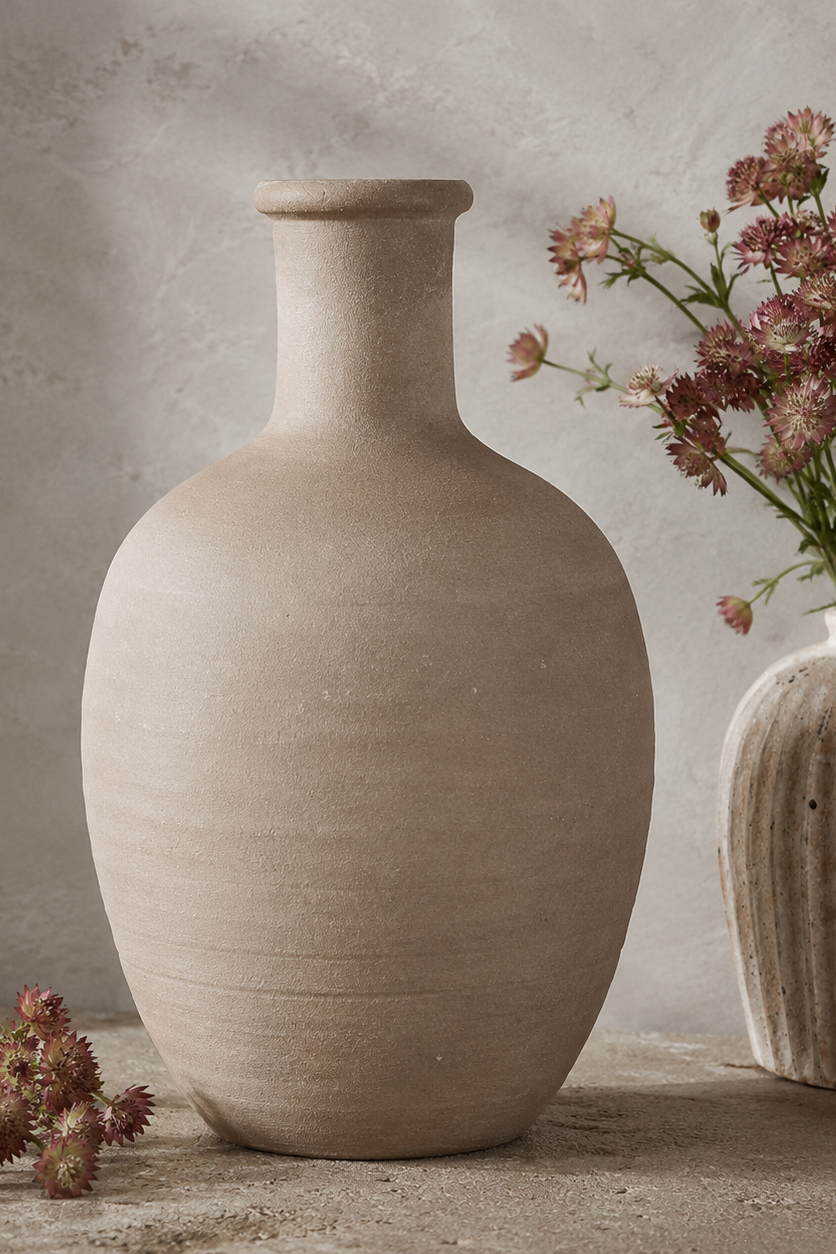 TAUPE TERRACOTTA VASE