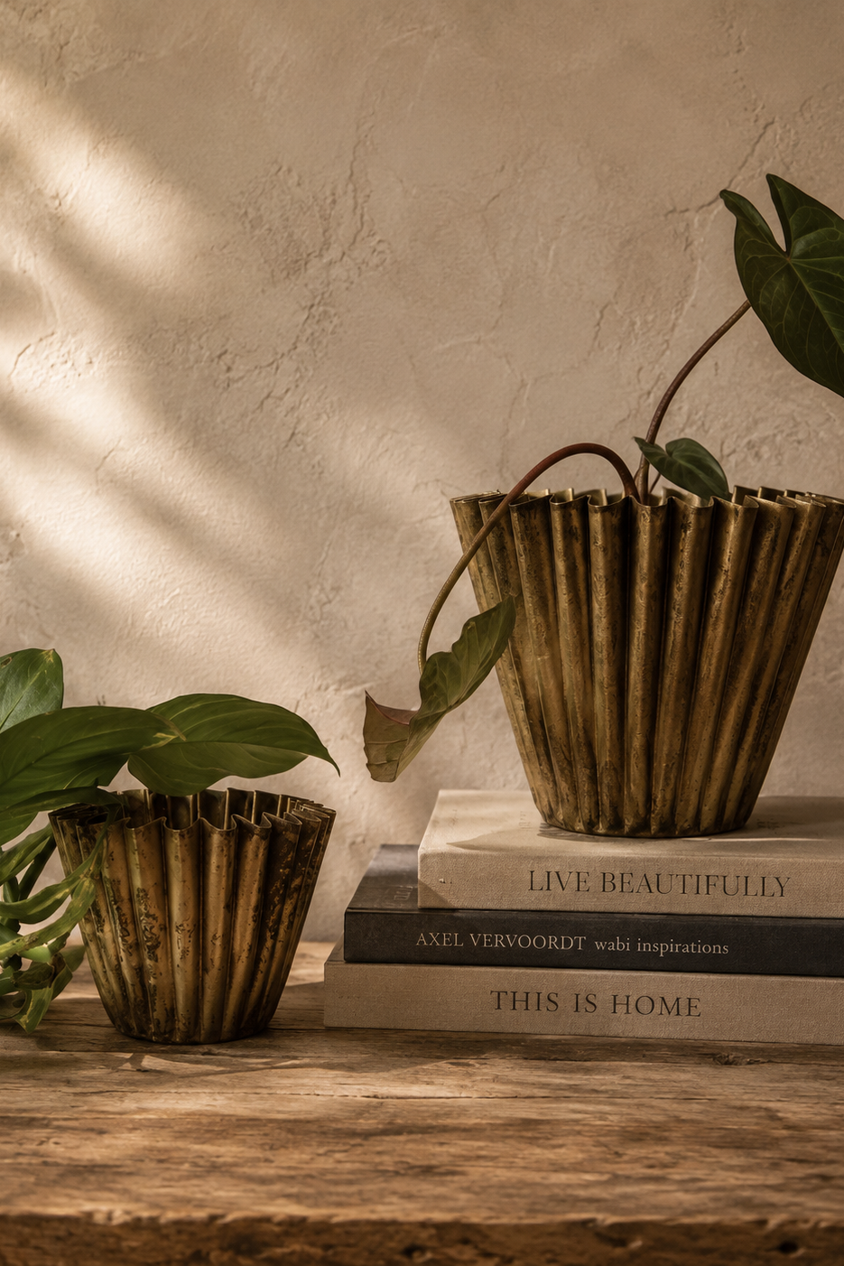 FLUTED METAL PLANTERS