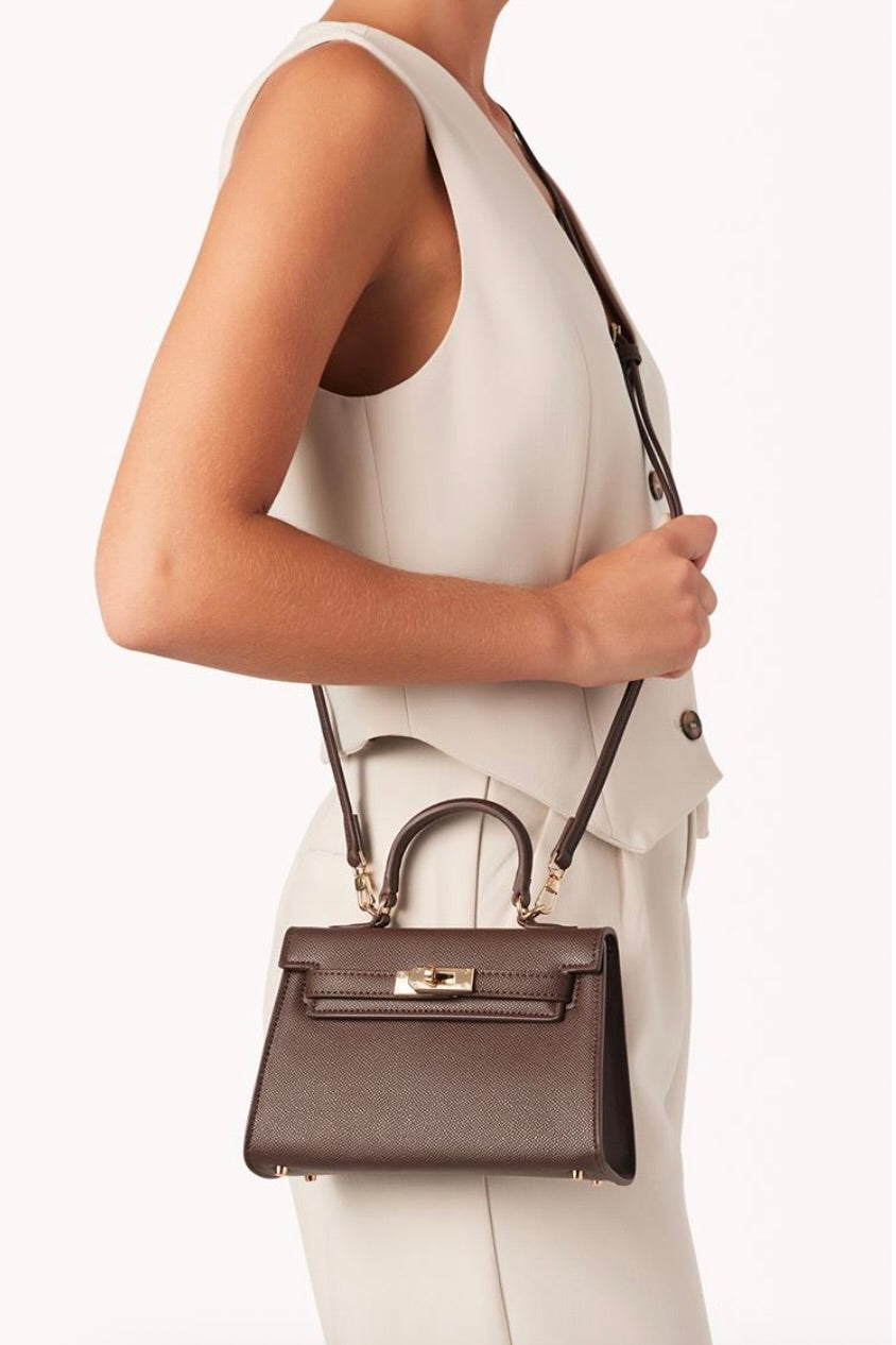 BILLINI - HARIETTE BAG - CHOCOLATE SAFFIANO