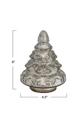 SMALL MERCURY GLASS TREE W/ SILVER FINISH