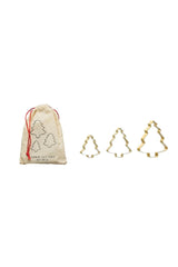 STAINLESS STEEL COOKIE CUTTERS IN PRINTED DRAWSTRING BAG