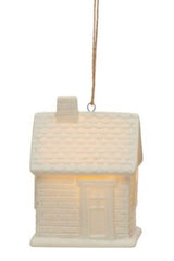 STONEWARE HOUSE ORNAMENTS W/ LED LIGHT
